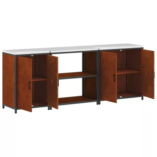 Konyhai Tároló Készlet polcokkal 3 pcs Rozsdás 240 x 50 x 92 cm