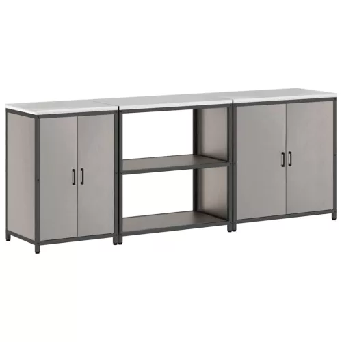 Konyhai Tároló Készlet polcokkal 3 pcs Rozsdás 240 x 50 x 92 cm