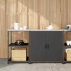 Konyhai Tároló Készlet polcokkal 2 pcs Fekete 150 x 50 x 92 cm
