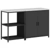 Konyhai Tároló Készlet polcokkal 2 pcs Fekete 150 x 50 x 92 cm
