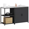 Konyhai Tároló Készlet polcokkal 2 pcs Fekete 150 x 50 x 92 cm