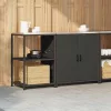 Konyhai Tároló Készlet polcokkal 2 pcs Fekete 150 x 50 x 92 cm