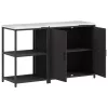 Konyhai Tároló Készlet polcokkal 2 pcs Fekete 150 x 50 x 92 cm