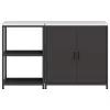 Konyhai Tároló Készlet polcokkal 2 pcs Fekete 150 x 50 x 92 cm