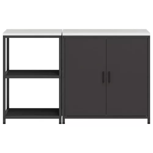 Konyhai Tároló Készlet polcokkal 2 pcs Fekete 150 x 50 x 92 cm