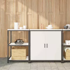   Konyhai Tároló Készlet polcokkal 2 pcs Fehér 150 x 50 x 92 cm