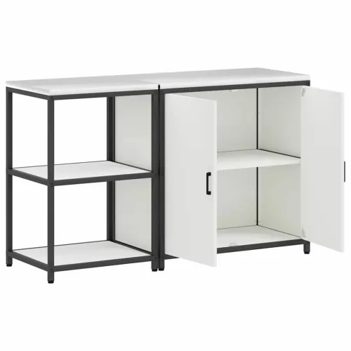Konyhai Tároló Készlet polcokkal 2 pcs Fehér 150 x 50 x 92 cm