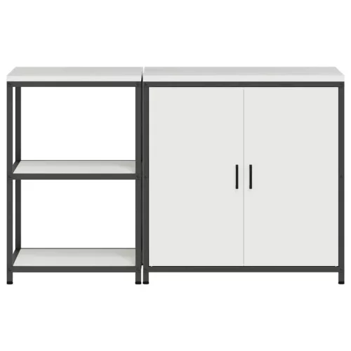 Konyhai Tároló Készlet polcokkal 2 pcs Fehér 150 x 50 x 92 cm