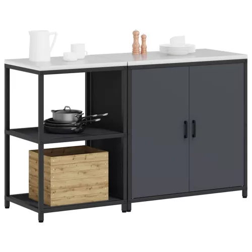 Konyhai Tároló Készlet ajtóval 2 pcs Antracit 150 x 50 x 92 cm