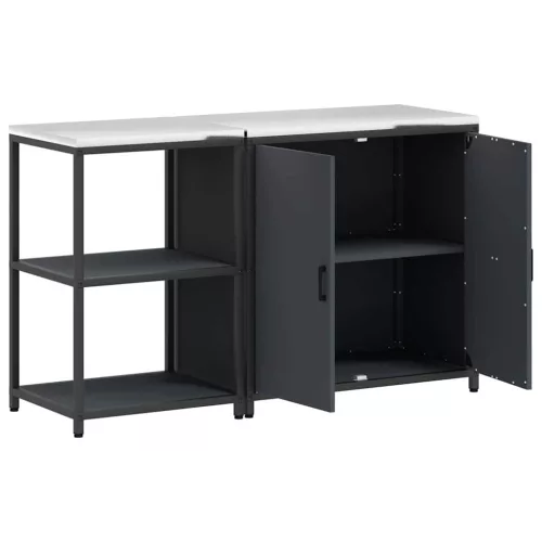 Konyhai Tároló Készlet ajtóval 2 pcs Antracit 150 x 50 x 92 cm