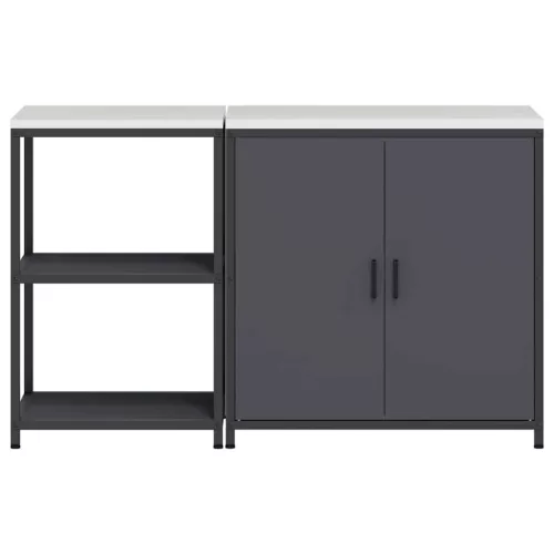 Konyhai Tároló Készlet ajtóval 2 pcs Antracit 150 x 50 x 92 cm