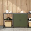Konyhai Tároló Készlet ajtóval 2 pcs Olajzöld 150 x 50 x 92 cm