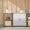Konyhai Tároló Készlet polcokkal 2 pcs Ezüst 150 x 50 x 92 cm