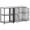 Konyhai Tároló Készlet polcokkal 2 pcs Ezüst 150 x 50 x 92 cm