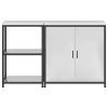 Konyhai Tároló Készlet polcokkal 2 pcs Ezüst 150 x 50 x 92 cm