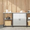 Konyhai Tároló Készlet polcokkal 2 pcs Ezüst 150 x 50 x 92 cm
