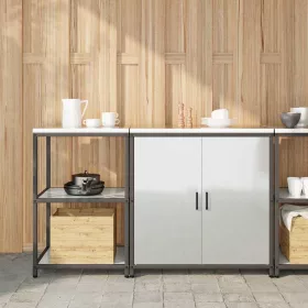   Konyhai Tároló Készlet polcokkal 2 pcs Ezüst 150 x 50 x 92 cm
