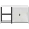 Konyhai Tároló Készlet polcokkal 2 pcs Ezüst 150 x 50 x 92 cm