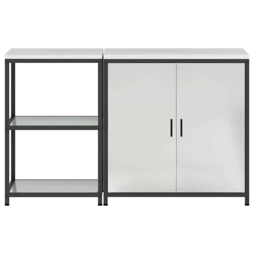 Konyhai Tároló Készlet polcokkal 2 pcs Ezüst 150 x 50 x 92 cm