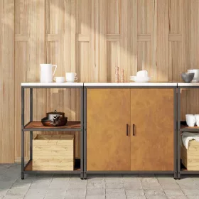   Konyhai Tároló Készlet polcokkal 2 pcs Rozsdás 150 x 50 x 92 cm