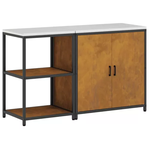Konyhai Tároló Készlet polcokkal 2 pcs Rozsdás 150 x 50 x 92 cm