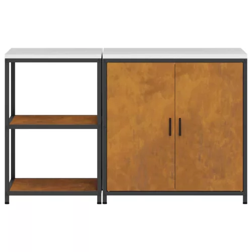 Konyhai Tároló Készlet polcokkal 2 pcs Rozsdás 150 x 50 x 92 cm
