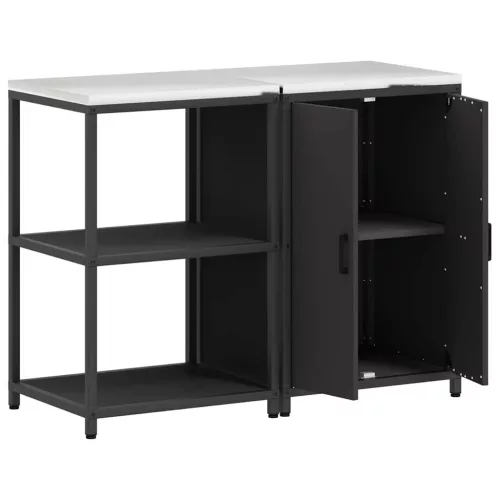 Konyhai Tároló Készlet 2 pcs Fekete Hidegen hengerelt acél