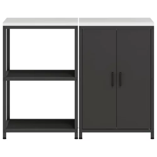 Konyhai Tároló Készlet 2 pcs Fekete Hidegen hengerelt acél
