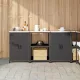 Konyhai Tároló Készlet polcokkal 3 pcs Fekete 180 x 50 x 92 cm