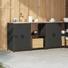 Konyhai Tároló Készlet polcokkal 3 pcs Fekete 180 x 50 x 92 cm