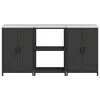 Konyhai Tároló Készlet polcokkal 3 pcs Fekete 180 x 50 x 92 cm