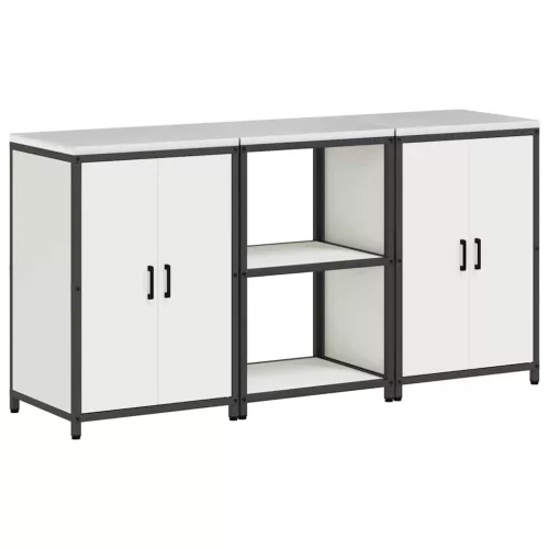 Konyhai Tároló Készlet polcokkal 3 pcs Fehér 180 x 50 x 92 cm