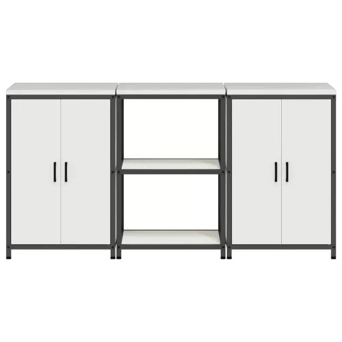 Konyhai Tároló Készlet polcokkal 3 pcs Fehér 180 x 50 x 92 cm