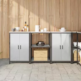   Konyhai Tároló Készlet polcokkal 3 pcs Ezüst 180 x 50 x 92 cm