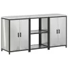 Konyhai Tároló Készlet polcokkal 3 pcs Ezüst 180 x 50 x 92 cm