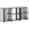 Konyhai Tároló Készlet polcokkal 3 pcs Ezüst 180 x 50 x 92 cm