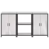 Konyhai Tároló Készlet polcokkal 3 pcs Ezüst 180 x 50 x 92 cm