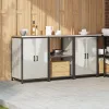 Konyhai Tároló Készlet polcokkal 3 pcs Ezüst 180 x 50 x 92 cm
