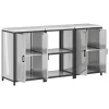 Konyhai Tároló Készlet polcokkal 3 pcs Ezüst 180 x 50 x 92 cm