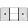 Konyhai Tároló Készlet polcokkal 3 pcs Ezüst 180 x 50 x 92 cm