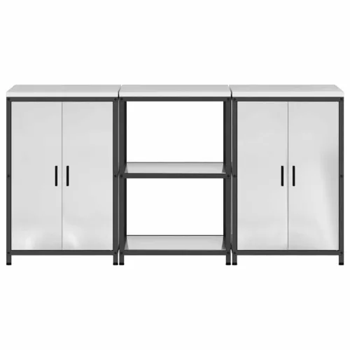 Konyhai Tároló Készlet polcokkal 3 pcs Ezüst 180 x 50 x 92 cm