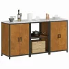 Konyhai Tároló Készlet polcokkal 3 pcs Rozsdás 180 x 50 x 92 cm