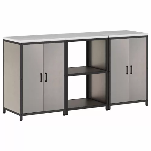 Konyhai Tároló Készlet polcokkal 3 pcs Rozsdás 180 x 50 x 92 cm