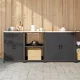Konyhai Tároló Készlet polcokkal 3 pcs Fekete 210 x 50 x 92 cm