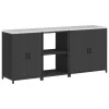 Konyhai Tároló Készlet polcokkal 3 pcs Fekete 210 x 50 x 92 cm