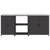Konyhai Tároló Készlet polcokkal 3 pcs Fekete 210 x 50 x 92 cm