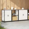 Konyhai Tároló Készlet polcokkal 3 pcs Fehér 210 x 50 x 92 cm