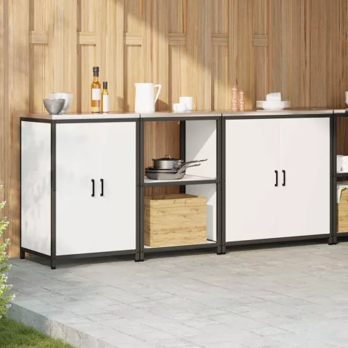 Konyhai Tároló Készlet polcokkal 3 pcs Fehér 210 x 50 x 92 cm