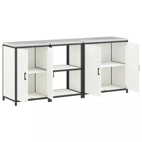 Konyhai Tároló Készlet polcokkal 3 pcs Fehér 210 x 50 x 92 cm