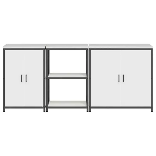Konyhai Tároló Készlet polcokkal 3 pcs Fehér 210 x 50 x 92 cm